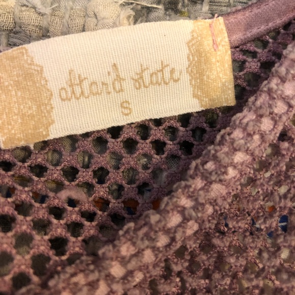 Altar’d State Ombré Waffle Knit Tunic Dress Mesh Sleeves size Small NWT Pink - Picture 5 of 8